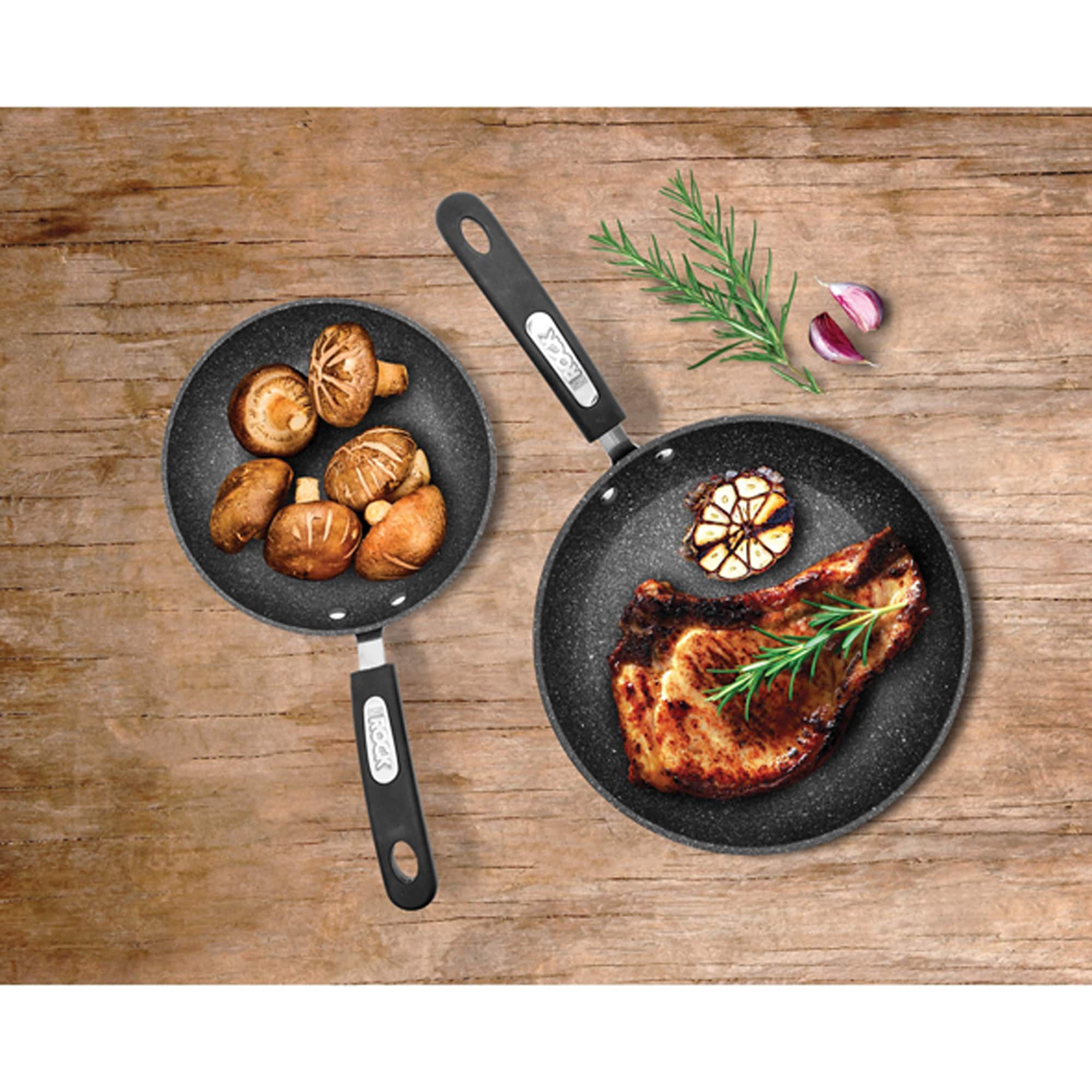 THE ROCK by Starfrit Fry Pans With Bakelite Handles Set